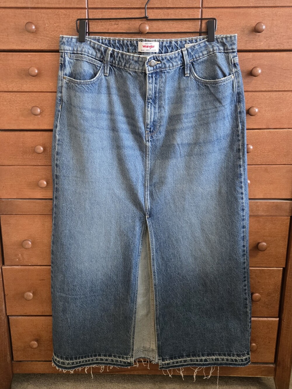 Wrangler Denim Maxi Skirt Sz 14 NWOT